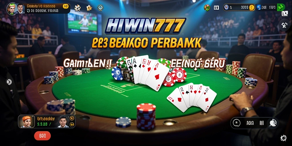 Tampilan gameplay poker yang mendebarkan di HIWIN777.