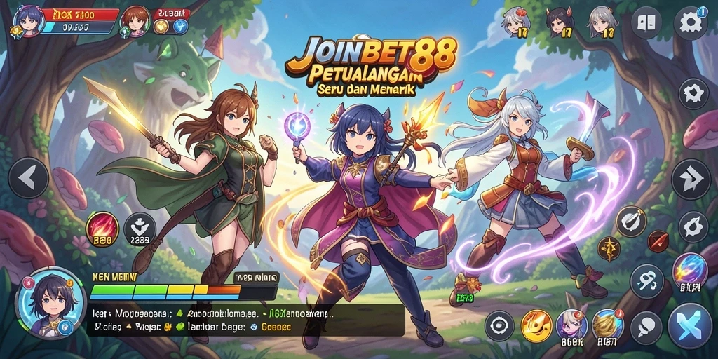Screenshot utama dari game Anime JOINBET88 menunjukkan aksi karakter yang dinamis.