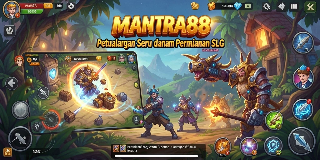 Screenshot MANTRA88 menampilkan strategi dan pertarungan seru.