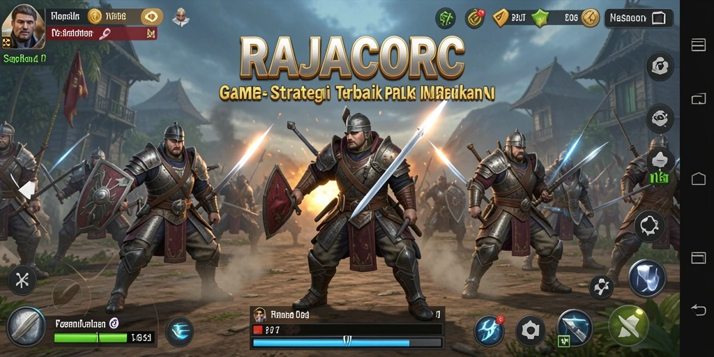Screenshot gameplay menampilkan aksi pertempuran strategis yang intens.