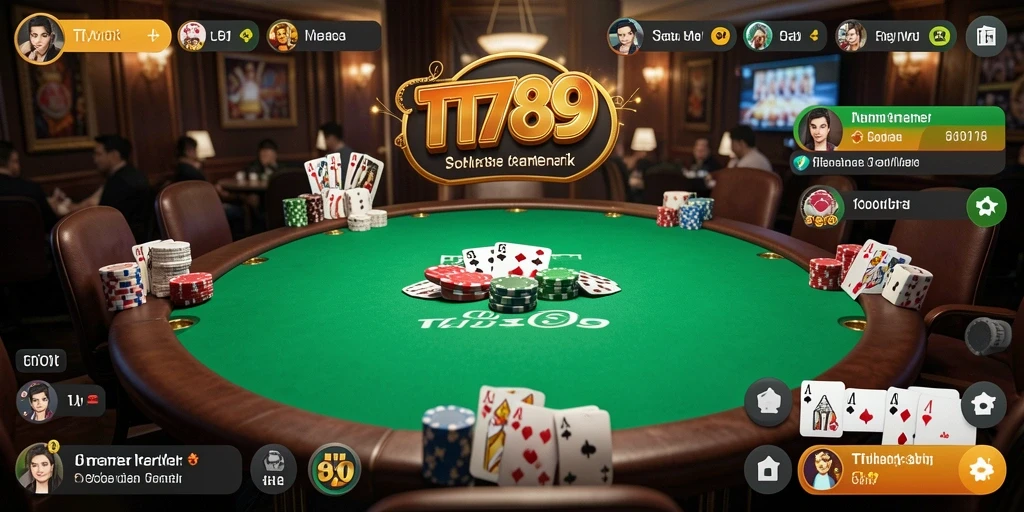 Tampilan gameplay poker yang menegangkan di TT789.