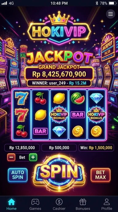 Tampilan antarmuka pengguna Hokivip yang menarik dan intuitif.